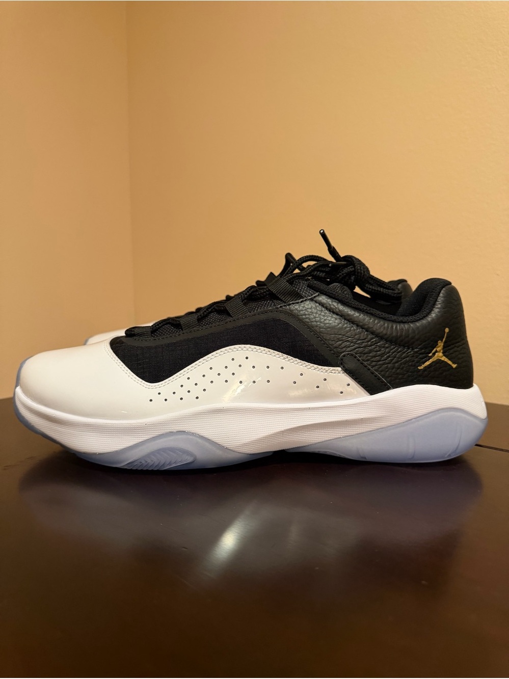 Nike Air Jordan CMFT Low Black White Metallic Gold size 11, No Box DN4180-070